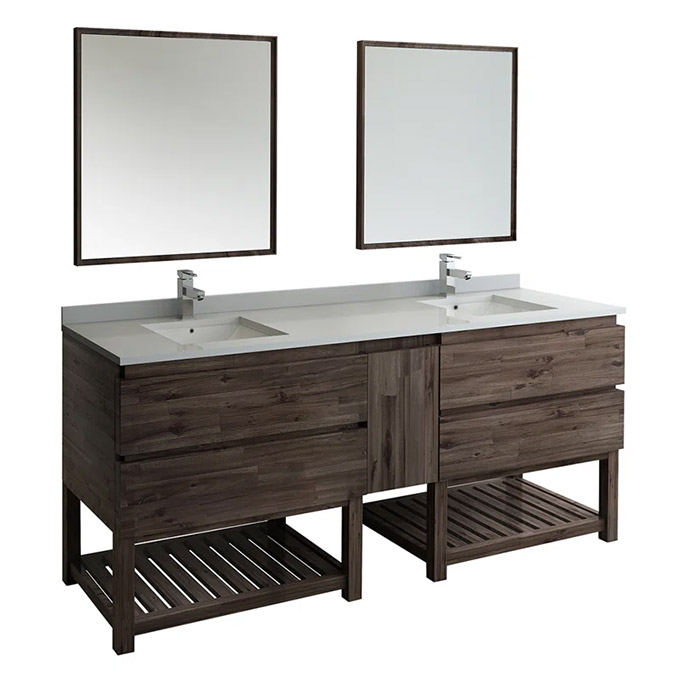 Fresca Vanity With Mirrored Medicie Cabinet For Modern Bathroom Decoration Ideas