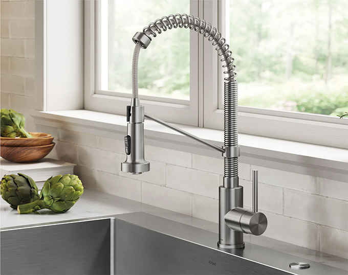 Kraus Faucets In One Handle Pre Rinse For Modern Kitchen Fixture Ideas With Interiors