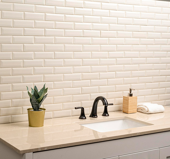 Daltile Subway Tile Square Arctic White 3 In X 6 In Ceramic Wall Tile For Bathroom Shower Wall