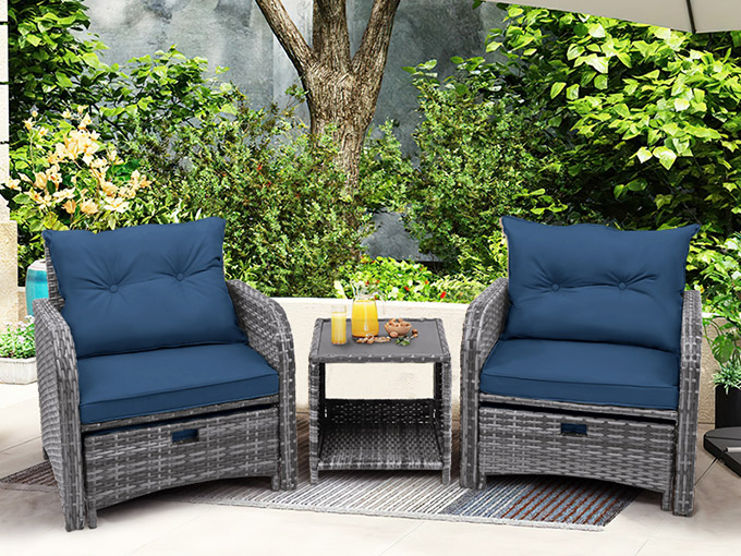 Patio Furniture Ideas With Patio Chair With Hidden Ottoman And Outdoor Cushions For Patio