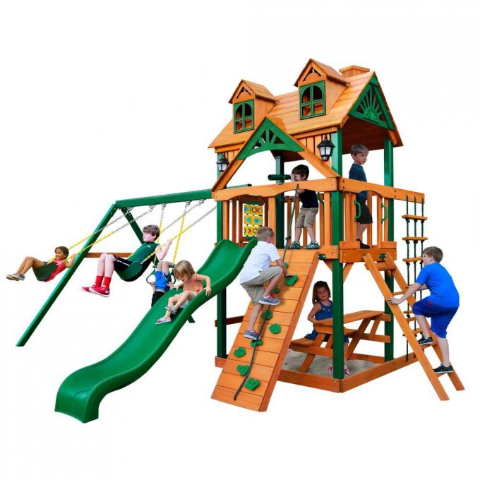 Gorilla Playsets Malibu Swing Set With Timber Shield For Backyard Design Ideas